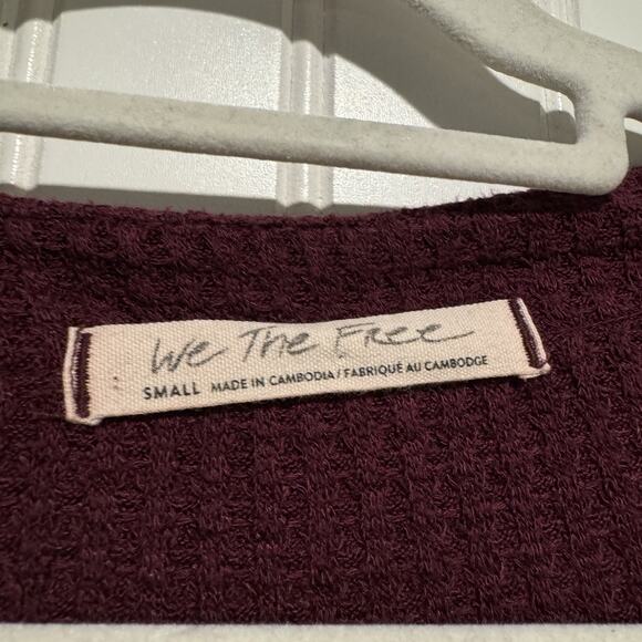 Free People North Shore Thermal Top Purple Fig Sorbet Oversized Cozy Size Small - Picture 6 of 8